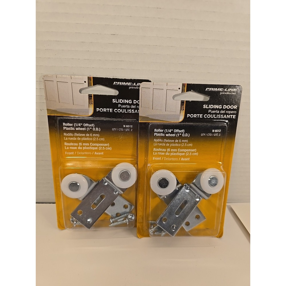 Lot of 2 PLPCI Sliding Door‎ Roller 1" OD Plastic Wheel 1/4" Offset N6512 New
